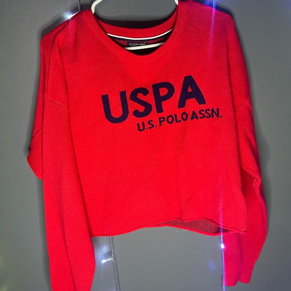 Red polo sweater